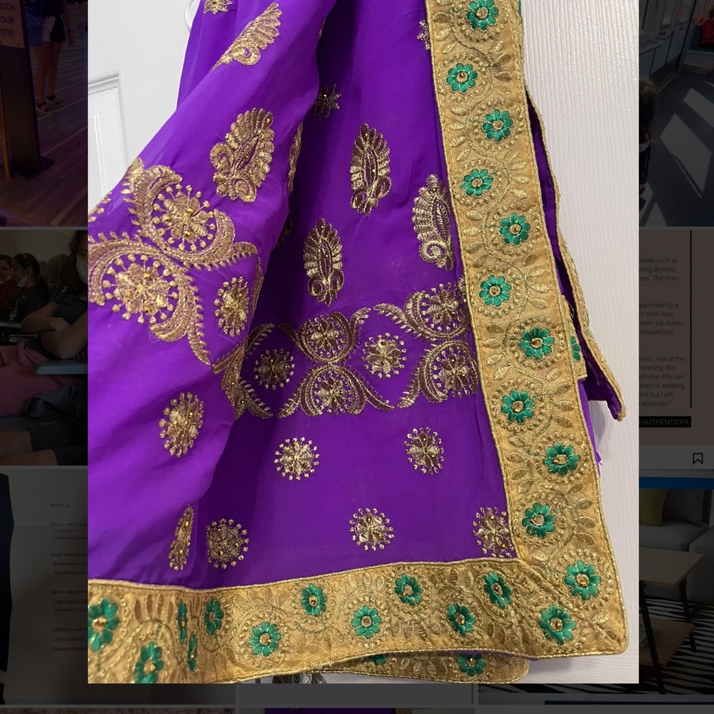 Brand new purple sari